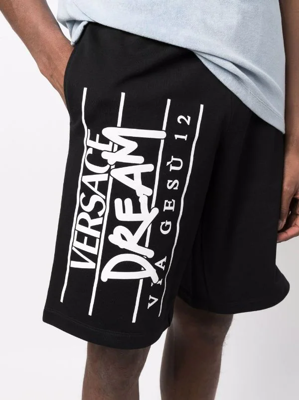 ( Nouvelle Collection ) Versace 1B000 BLACK Short Dream à Logo Imprimé Homme 5 ( Nouvelle Collection ) Versace 1B000 BLACK Short Dream à Logo Imprimé Homme – Image 5