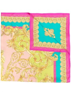 ( Nouvelle Collection ) Versace Foulard En Soie à Imprimé Baroque Femme