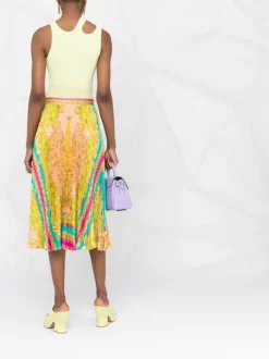 ( Nouvelle Collection ) Versace Jupe Plissée à Motif Barocco Goddess Femme -Pas Cher Versace Boutique 18160958 82bdbe4c 983d 41ac 8c4a b77863f8c910 600