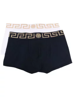 ( Nouvelle Collection ) Versace Lot De Deux Boxers à Bande Greca Homme