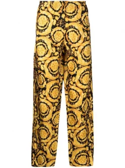 Versace Pantalon De Pyjama En Soie à Imprimé Barocco Homme