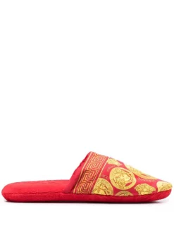 ( Nouvelle Collection ) Versace Z7012 RED GOLD Chaussons à Motif Medusa Head Homme