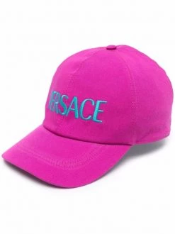 Versace 2P920 CERISE + CYAN Casquette à Logo Brodé Femme