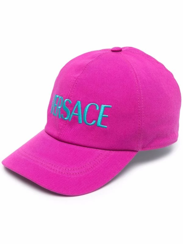Versace 2P920 CERISE + CYAN Casquette à Logo Brodé Femme 1 Versace 2P920 CERISE + CYAN Casquette à Logo Brodé Femme