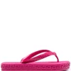 ( Nouvelle Collection ) Versace Tongs à Motif Greca Embossé 1PE70 FUXIA