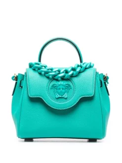 ( Nouvelle Collection ) Versace 1V62V TURQUOISE TURQUOISE VERSACEGOLD Sac à Main à Logo Medusa Head Femme