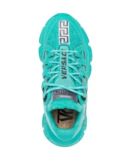 ( Nouvelle Collection ) Versace 1V560 TURQUOISE Baskets Trigreca Femme -Pas Cher Versace Boutique 18189508 38724035 600