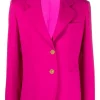 ( Nouvelle Collection ) Versace 1PE70 FUXIA CERISE Blazer Cintré à Simple Boutonnage Femme