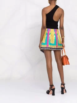 ( Nouvelle Collection ) Versace Minijupe à Design Plissé 5P370 MAUVELOUS+CITRON 11 ( Nouvelle Collection ) Versace Minijupe à Design Plissé 5P370 MAUVELOUS+CITRON -Pas Cher Versace Boutique 18208326 38796061 600