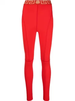 ( Nouvelle Collection ) Versace A1203 ROSSO Legging à Taille Greca Femme