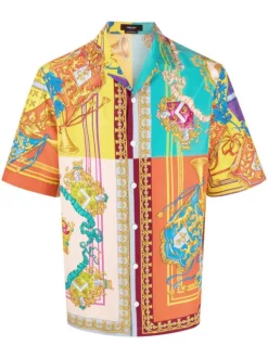 ( Nouvelle Collection ) Versace Chemise à Imprimé Baroque 5X000 MULTICOLOR