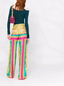 Versace Pantalon Barocco Goddess En Soie Femme -Pas Cher Versace Boutique 18218267 38849260 600