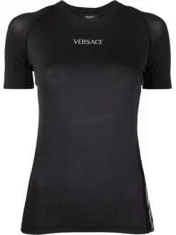 Versace T-shirt à Logo La Greca Imprimé 1B000 BLACK