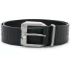 ( Nouvelle Collection ) Versace 1b00e Black-ruthenium Ceinture à Détail Greca En Cuir Homme