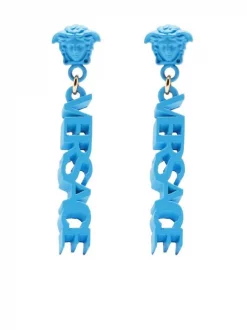 ( Nouvelle Collection ) Versace Boucles D'oreilles Pendantes Medusa 4J450 BLUE