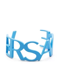 ( Nouvelle Collection ) Versace Bracelet Manchette à Logo Découpé Femme