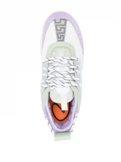 ( Nouvelle Collection ) Versace 2L340 ORCHID+BIANCO Baskets à Design à Empiècements Homme -Pas Cher Versace Boutique 18234434 39265682 600