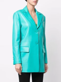 ( Nouvelle Collection ) Versace Veste En Cuir 1V550 TURQUOISE -Pas Cher Versace Boutique 18235653 38943018 600