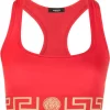 Versace Haut Crop à Imprimé La Greca Femme