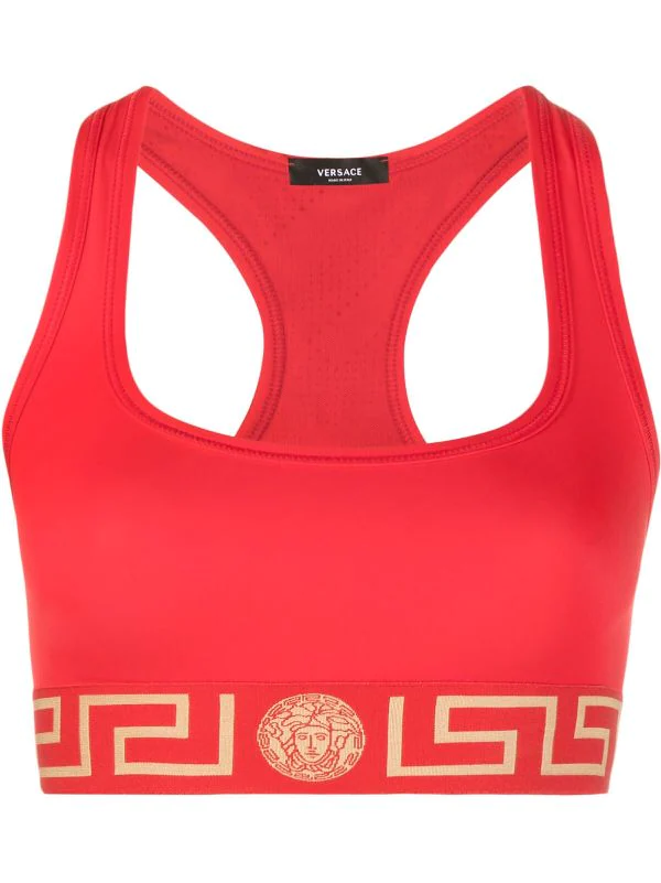 Versace Haut Crop à Imprimé La Greca Femme 1 Versace Haut Crop à Imprimé La Greca Femme