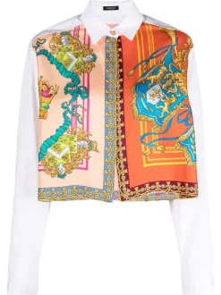 ( Nouvelle Collection ) Versace Chemise à Mélange D'imprimés Femme