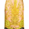 ( Nouvelle Collection ) Versace 5P370 MAUVELOUS CITRON Jupe Barocco Bordée De Dentelle Femme