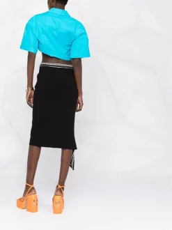 ( Nouvelle Collection ) Versace Minijupe Asymétrique à épingle à Nourrice 1B000 BLACK -Pas Cher Versace Boutique 18268885 39232924 600