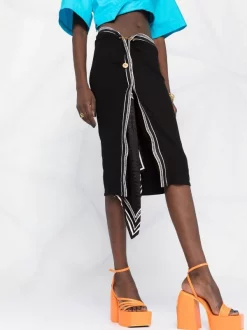 ( Nouvelle Collection ) Versace Minijupe Asymétrique à épingle à Nourrice 1B000 BLACK -Pas Cher Versace Boutique 18268885 39232932 600