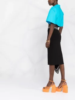 ( Nouvelle Collection ) Versace Minijupe Asymétrique à épingle à Nourrice 1B000 BLACK -Pas Cher Versace Boutique 18268885 39233060 600