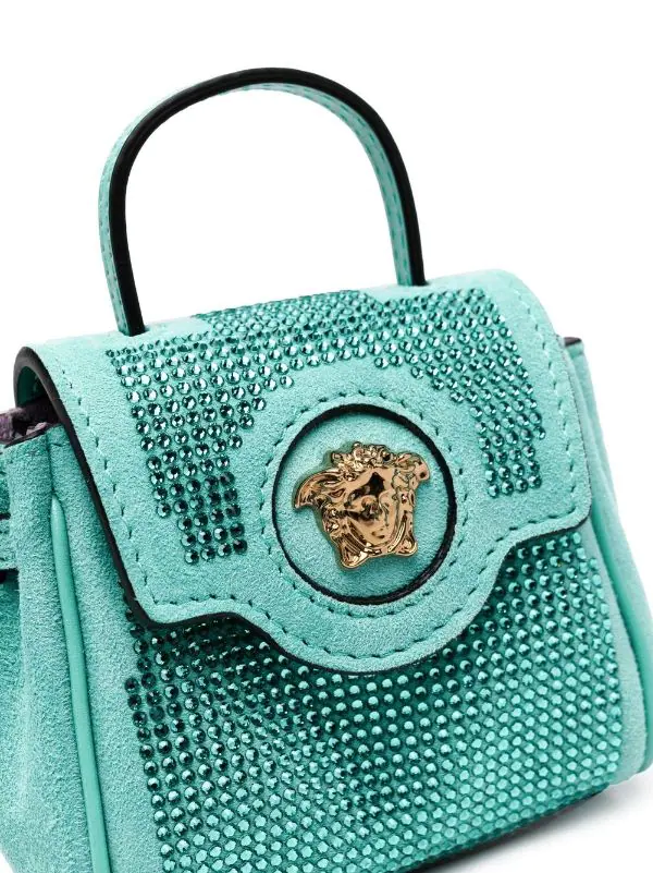 ( Nouvelle Collection ) Versace Mini Sac Orné De Cristaux 1V56V TURQUOISE-GOLD VERSAGE 5 ( Nouvelle Collection ) Versace Mini Sac Orné De Cristaux 1V56V TURQUOISE-GOLD VERSAGE – Image 5