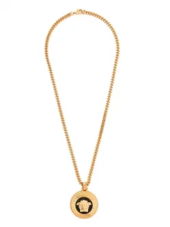 Versace Collier à Plaque Medusa 4J120 GOLD BLACK -Pas Cher Versace Boutique 18269277 39017982 600