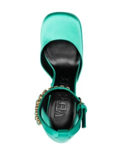 ( Nouvelle Collection ) Versace 1V56V GREEN Escarpins Mary Jane à Talon Haut épais Femme -Pas Cher Versace Boutique 18276601 39054762 600