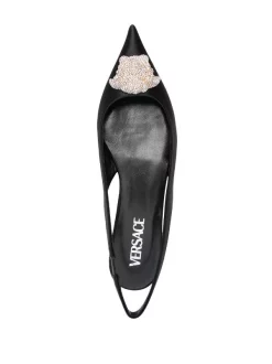 Versace 1B000 BLACK Ballerines Medusa Head Strassées Femme -Pas Cher Versace Boutique 18277358 39048453 600