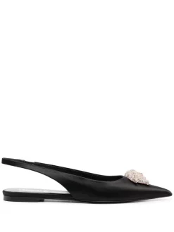 Versace 1B000 BLACK Ballerines Medusa Head Strassées Femme