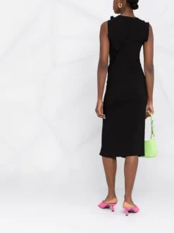 Versace Robe Drapée à Détail Boutonné 1B000 BLACK -Pas Cher Versace Boutique 18281027 424bb887 fb57 4950 8196 4336c3f067d5 600