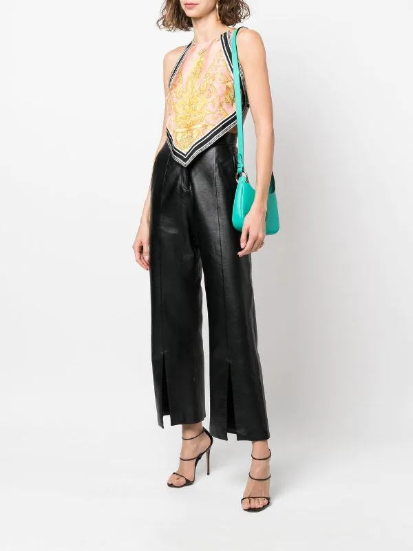 ( Nouvelle Collection ) Versace Haut Sans Manches à Imprimé Barocco 5P370 MAUVELOUS+CITRON 2 ( Nouvelle Collection ) Versace Haut Sans Manches à Imprimé Barocco 5P370 MAUVELOUS+CITRON – Image 2