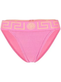 Versace Bas De Bikini à Bande Greca 1PE70 FUXIA