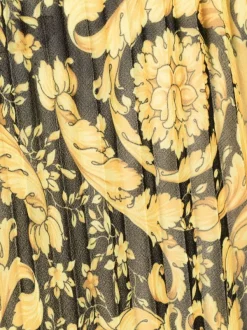 ( Nouvelle Collection ) Versace BLACK/GOLD Jupe Plissée à Taille Greca Femme -Pas Cher Versace Boutique 18301311 39241907 600