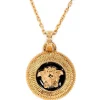 Versace 4J120 VERSACE GOLD-BLACK Collier à Médaillon Medusa Homme