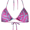 ( Nouvelle Collection ) Versace Haut De Bikini à Logo Imprimé 5P350 CERISE CORNFLOWER