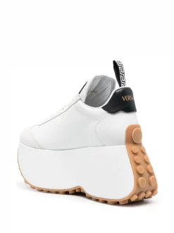 ( Nouvelle Collection ) Versace Baskets à Plateforme 2W02V BIANCO NERO ORO VERSACE -Pas Cher Versace Boutique 18309329 39157491 600