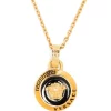 Versace Collier à Pendentif Medusa 4J120 GOLD BLACK