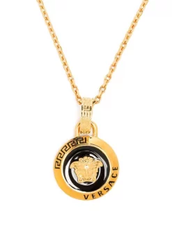 Versace Collier à Pendentif Medusa 4J120 GOLD BLACK