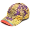 ( Nouvelle Collection ) Versace 5L290 DARK ORCHID SUN Casquette Barocco Goddess En Soie Femme