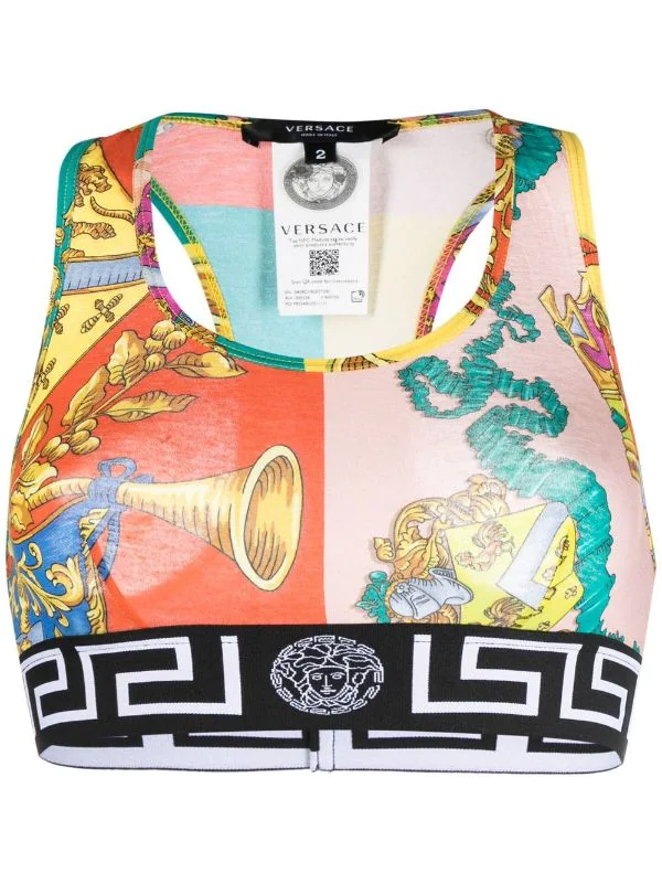 ( Nouvelle Collection ) Versace Soutien-gorge à Imprimé Graphique ROSA-ARANCIO 1 ( Nouvelle Collection ) Versace Soutien-gorge à Imprimé Graphique ROSA-ARANCIO
