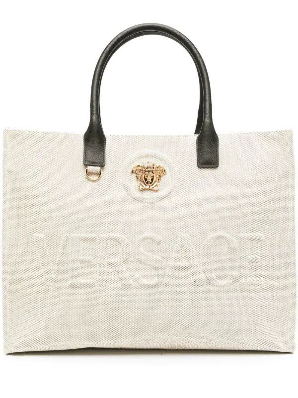 Versace Sac Cabas La Medusa En Toile Femme 1 Versace Sac Cabas La Medusa En Toile Femme