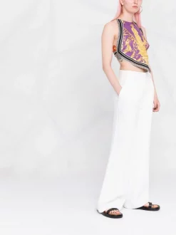 ( Nouvelle Collection ) Versace 5L290 DARKORCHID SUN Haut à Imprimé Baroque Femme -Pas Cher Versace Boutique 18333342 39164610 600