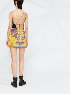 ( Nouvelle Collection ) Versace 5L290 DARKORCHID+SUN" Jupe Portefeuille à Imprimé Baroque Femme -Pas Cher Versace Boutique 18346189 39398608 600