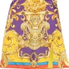 ( Nouvelle Collection ) Versace 5L290 DARKORCHID+SUN" Jupe Portefeuille à Imprimé Baroque Femme