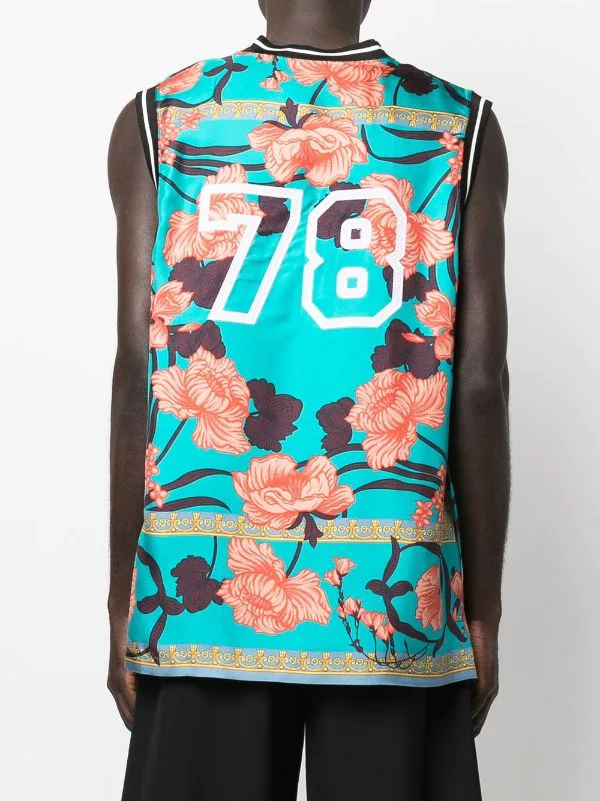 ( Nouvelle Collection ) Versace Haut à Fleurs 5V230 TURQUOISE+PRINT 4 ( Nouvelle Collection ) Versace Haut à Fleurs 5V230 TURQUOISE+PRINT – Image 4